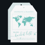 Bucket List Travel Advice Tag Shape Card Turquoise<br><div class="desc">Turquoise Teal Blue Luggage tag shaped bucket list shower game card that creates a creative alternative guest book when friends and family fill them with travel advice and vacation ideas for the destination wedding couple or travel theme reception or bridal shower party. More colours are available in our Collection or...</div>
