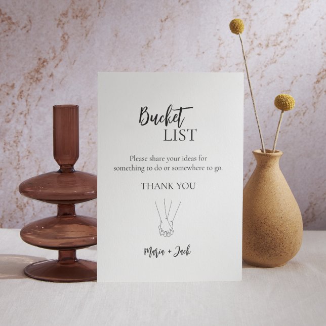 Bucket List Wedding Reception Bridal Shower Sign (Creator Uploaded)