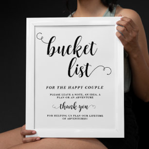 Bucket List wedding sign poster