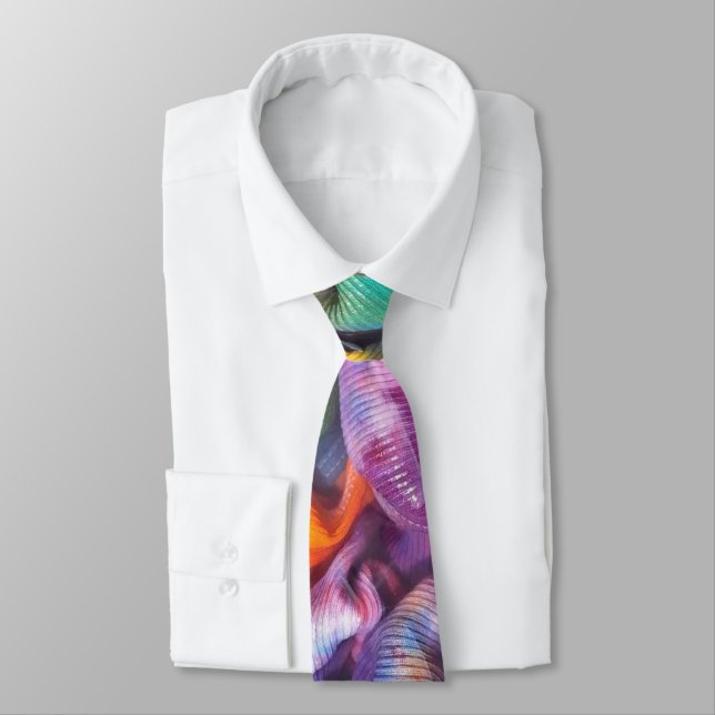 Bucket-o-Tiedye Rainbow Neck Tie (Tied)
