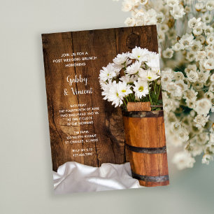 Bucket of Daisies Country Barn Post Wedding Brunch Invitation