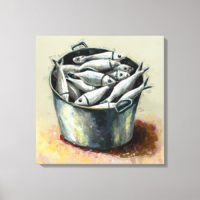Bucket Of Fish  - Wrapped Canvas Art Print (Front)