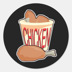 bucket of fried chicken classic round sticker