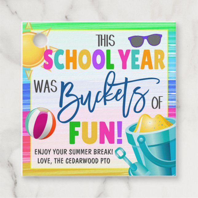 Bucket of Fun Gift Tag (Front)