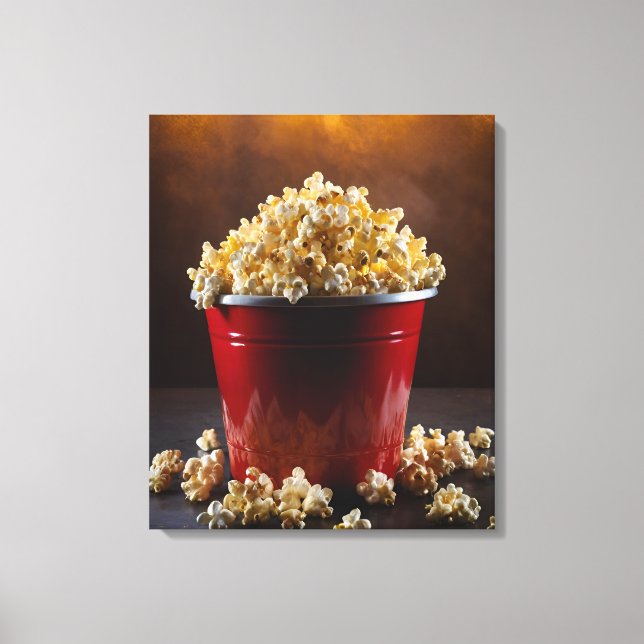 Bucket of Popcorn Canvas Print (Front)