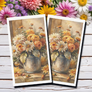 Bucket with Fall Floral   Napkin