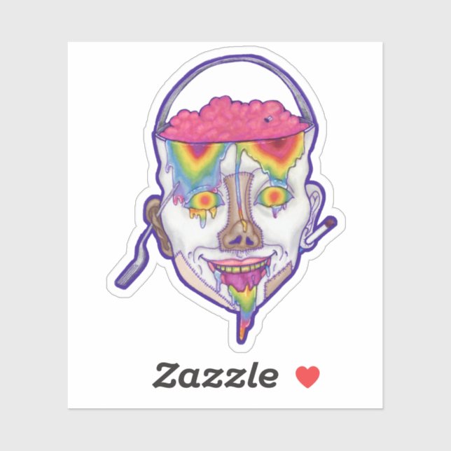 Buckethead Portrait Slap Sticker 3"x3" (Sheet)