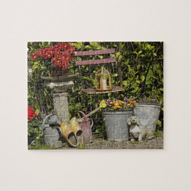 Buckets, shoes, and flowers, Zaanse Schans, Jigsaw Puzzle (Horizontal)