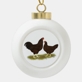Buckeye Chickens Ceramic Ball Christmas Ornament