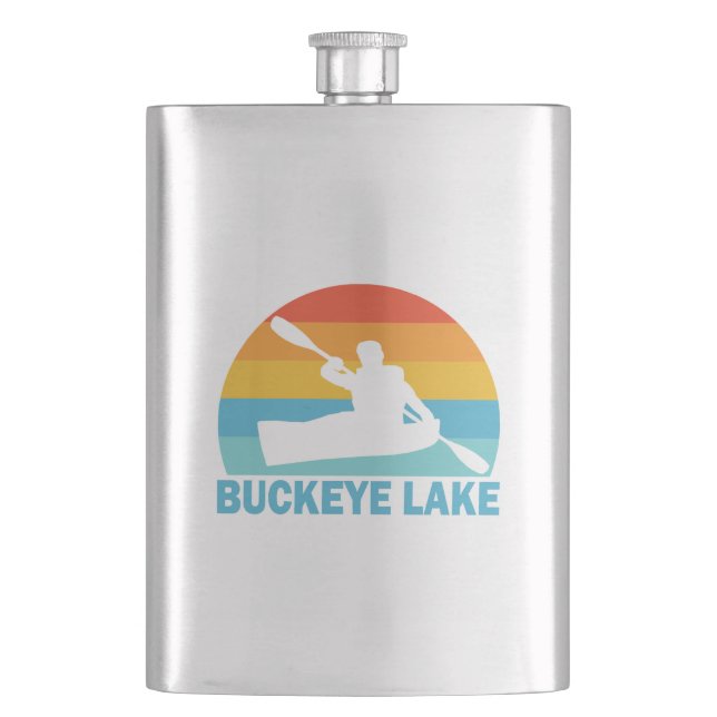 Buckeye Lake Ohio Kayak Hip Flask (Front)
