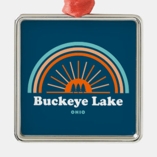 Buckeye Lake Ohio Rainbow Metal Tree Decoration