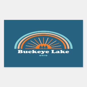 Buckeye Lake Ohio Rainbow Rectangular Sticker