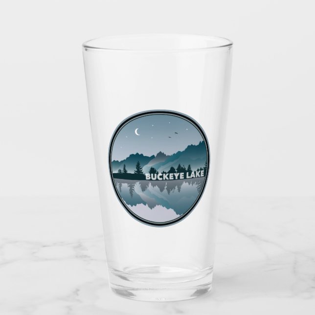 Buckeye Lake Ohio Reflection Glass (Front)