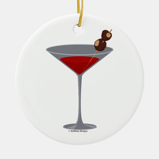 Buckeye Martini Christmas Ornament (Front)