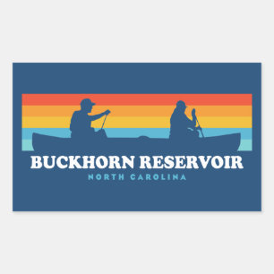 Buckhorn Reservoir North Carolina Canoe Rectangular Sticker