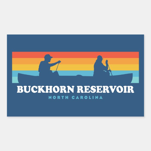 Buckhorn Reservoir North Carolina Canoe Rectangular Sticker (Front)