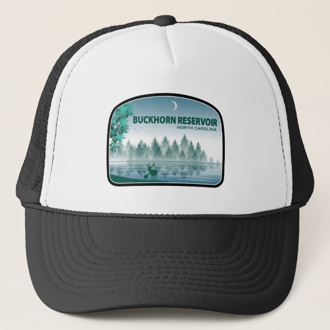 Buckhorn Reservoir North Carolina Deer Trucker Hat (Front)