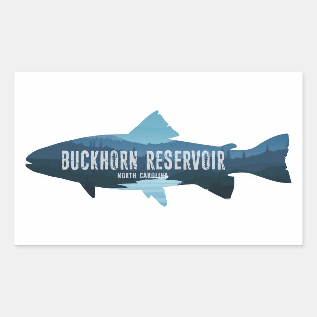 Buckhorn Reservoir North Carolina Fish Rectangular Sticker (Front)