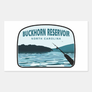 Buckhorn Reservoir North Carolina Fishing Rod Rectangular Sticker