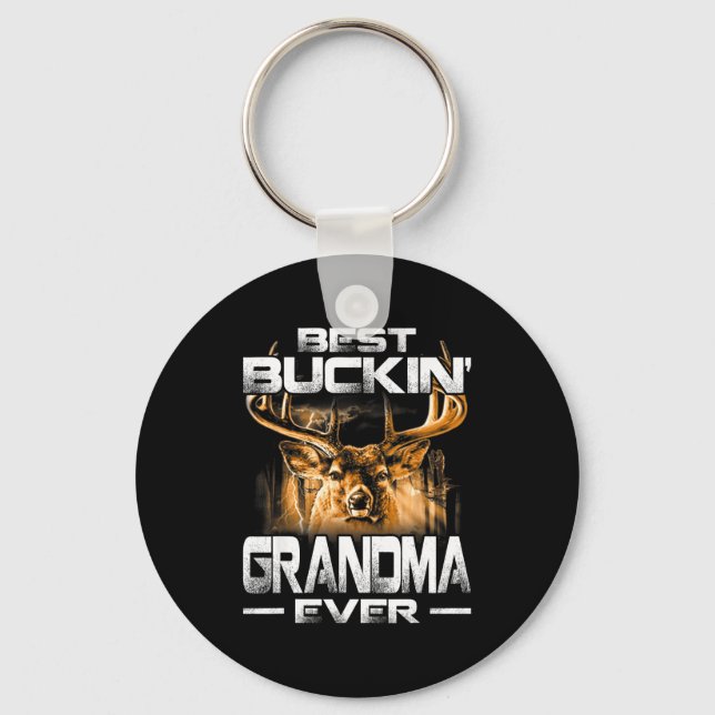 Buckin' Grandma Ever Shirt Deer Hunting Bucking Fa Key Ring (Front)