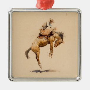 Bucking Bronco by Edward Borein Metal Tree Decoration