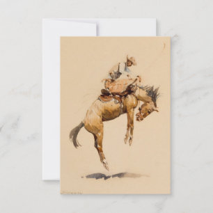 Bucking Bronco by Edward Borein Thank You Card