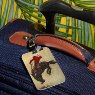 Bucking Bronco by Newell Convers Wyeth Luggage Tag