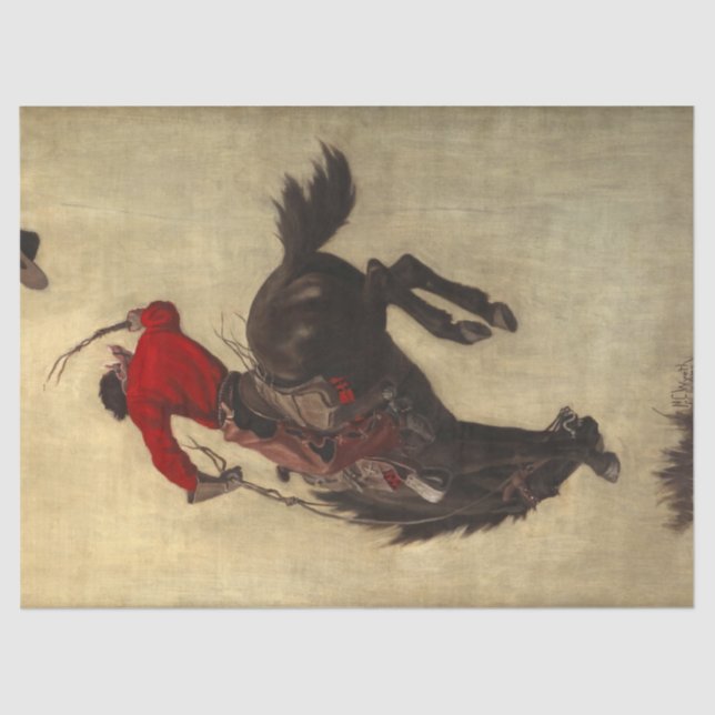 Bucking Bronco by Newell Convers Wyeth Tissue Paper (Front)