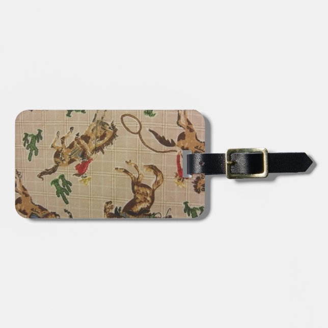 Bucking Bronco Luggage Tag (Front Horizontal)