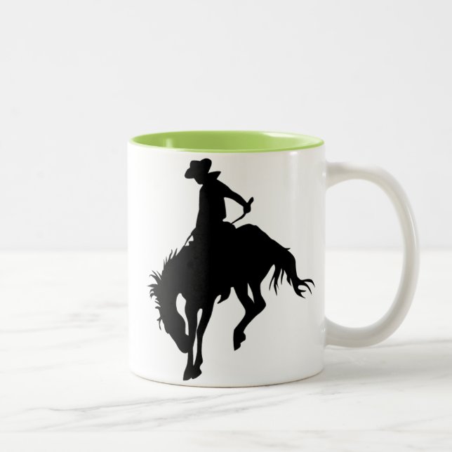 Bucking Bronco; Rodeo; Cool Two-Tone Coffee Mug (Right)