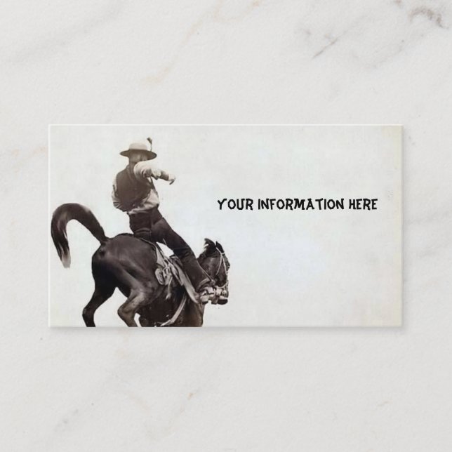 Bucking Bronco Vintage Business Cards (Front)