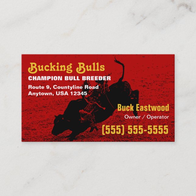Bucking Bull Business Card (Front)