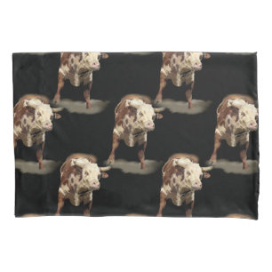 Bucking Bull Western Rodeo Ranch Cowboy Art Pillowcase