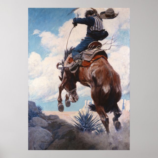 Bucking by Newell Convers Wyeth Poster (Front)
