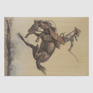 “Bucking Horse” Western Art by Will James Tissue Paper