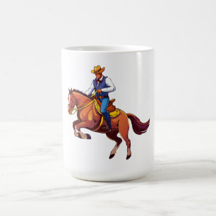 Bucking horse with the man coffee mug