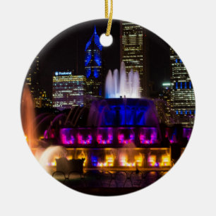 Buckingham Fountain Chicago Ceramic Tree Decoration