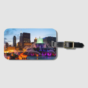 Buckingham Fountain Lit At Night Luggage Tag