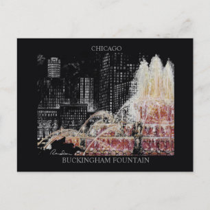 Buckingham Fountain Postcard Randsom Keith Art