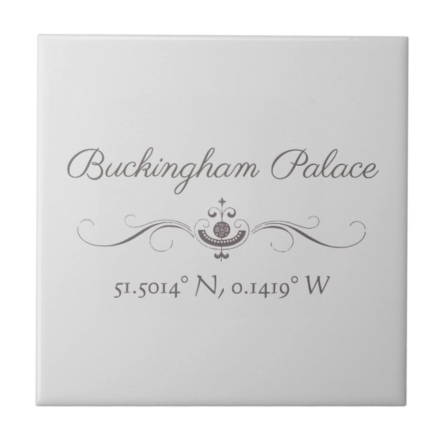 Buckingham Palace Latitude and Longitude  Tile (Front)