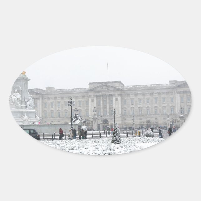 Buckingham Palace London Oval Sticker (Front)
