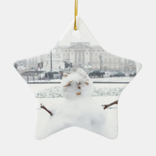 Buckingham Palace snowman London Ceramic Tree Decoration