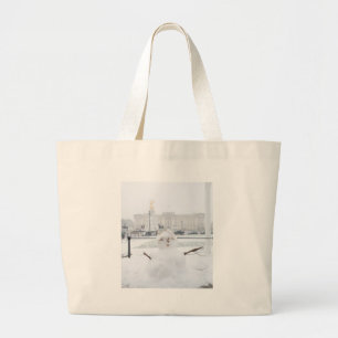 Buckingham Palace snowman London Large Tote Bag
