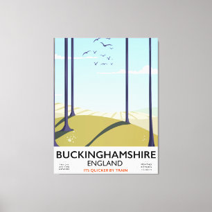 Buckinghamshire England railway travel poster Canvas Print