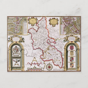 Buckinghamshire, engraved by Jodocus Postcard