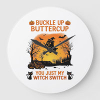 Buckle Up Buttercup Halloween Ghost Witch Hat Broo
