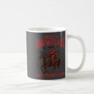 Buckle Up Snowflake Santa Cowboy Western Holiday C Coffee Mug