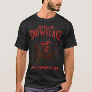 Buckle Up Snowflake Santa Cowboy Western Holiday C T-Shirt