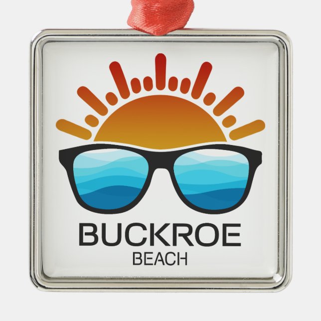Buckroe Beach Virginia Sunglasses Metal Tree Decoration (Front)