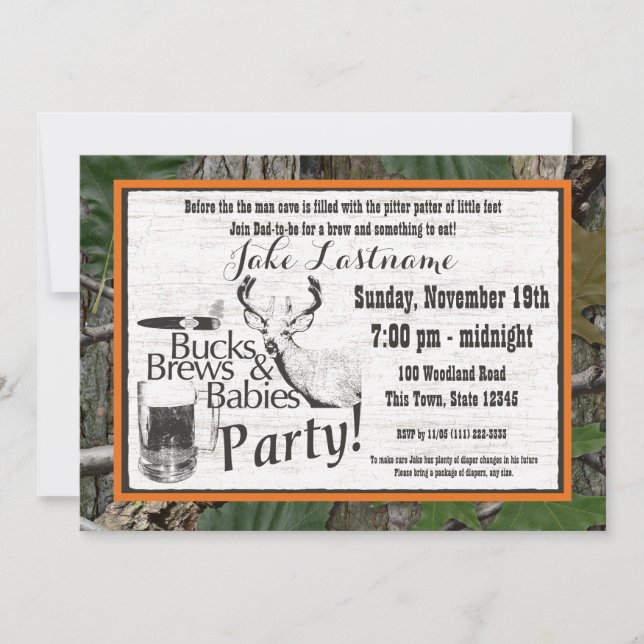 Bucks Beer and Babies Shower Invitation (Front)